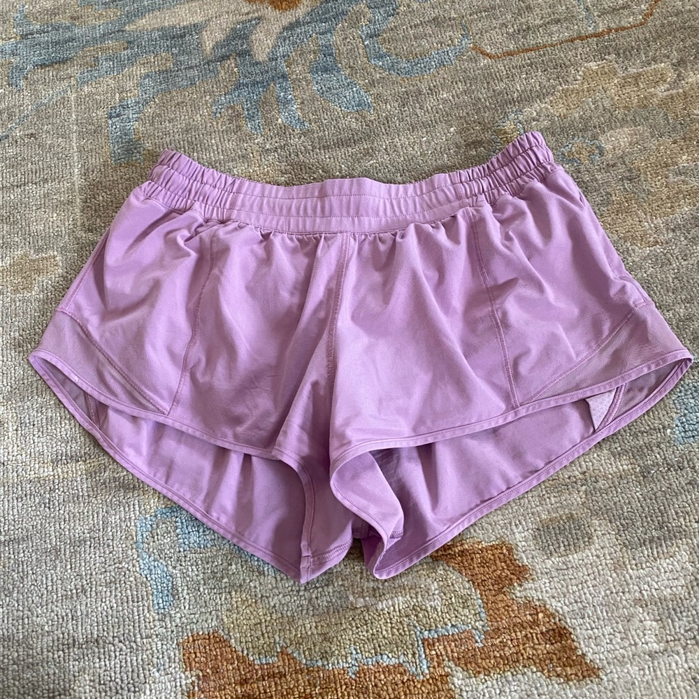 Purple Lululemon 2.5 Hotty Hot shorts
